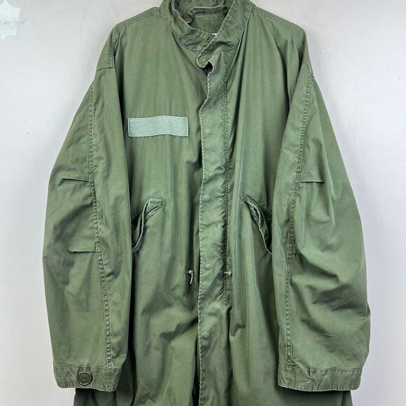 VTG 80s M65 US Military Fish Tail Parka Extreme Cold Weather Green Size M - Picture 2 of 8